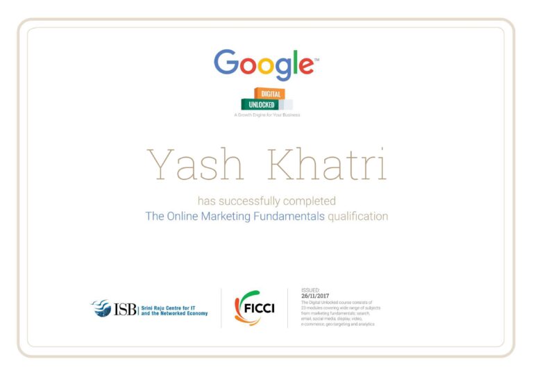 Online Marketing Fundamentals by Google